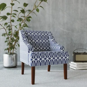 Mid Century Modern Accent Chair Wingback Living Room Chair Comfy Upholstered Scooped Armchair Fabric Side Chair